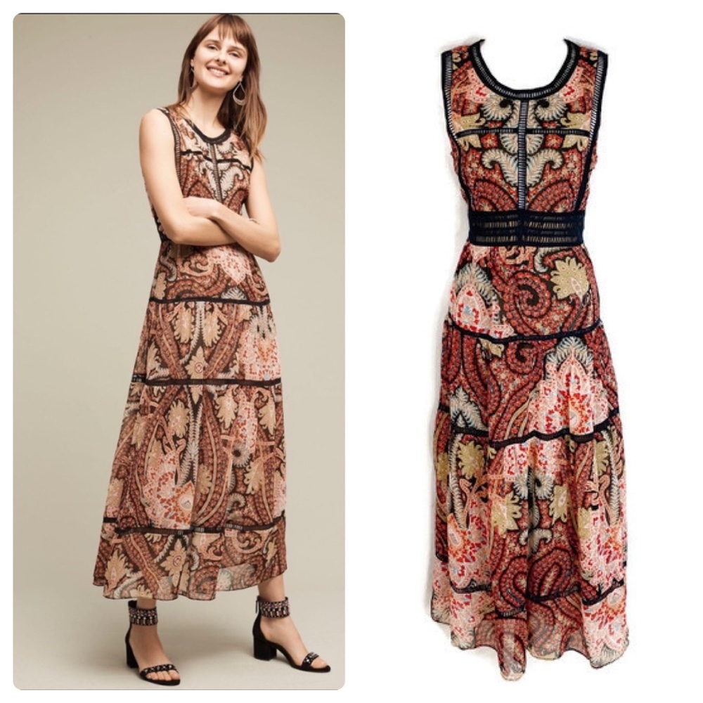 Anthro Ranna Gill Claudette paisley maxi dress